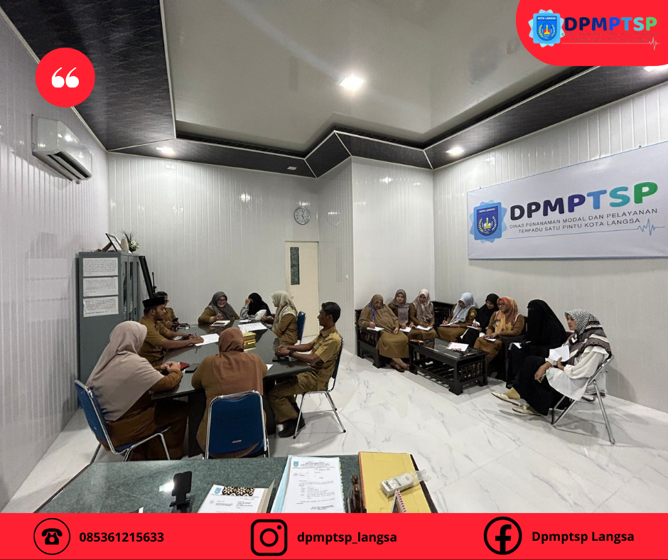 Rapat Penyajian Informasi Perjanjian Kinerja dan SKP Sesuai Dengan IK pada DPMPTSP Kota Langsa